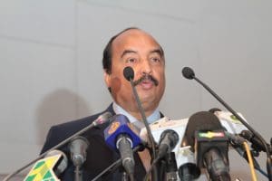 Le Président mauritanien prononçant le discours d'ouverture