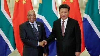 Les Présidents sud-africain et chinois Jacob Zuma et Xi Jinping