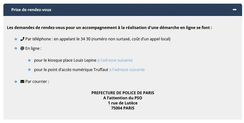 Prendre rendez vous en ligne pour une assistance à l'utilisation du service en ligne...