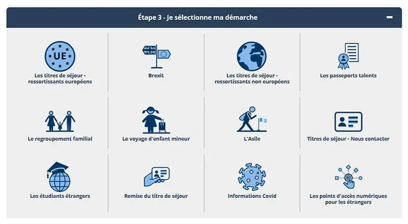 Troisième étape de la prise de rendez vous en préfecture