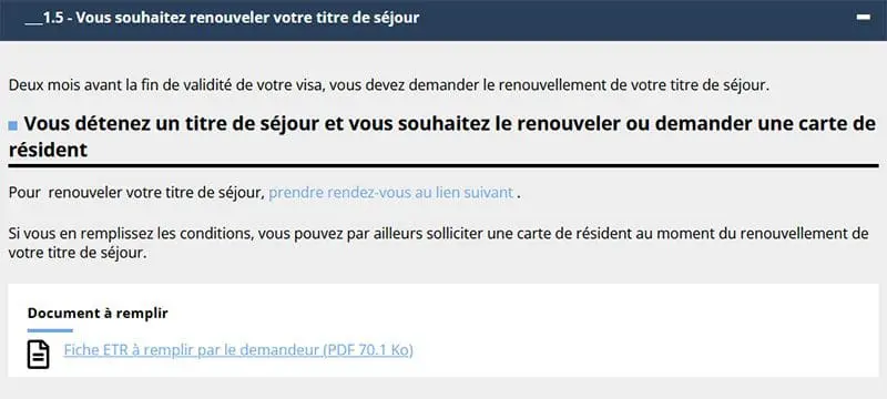 POur renouveller un titre de séjour