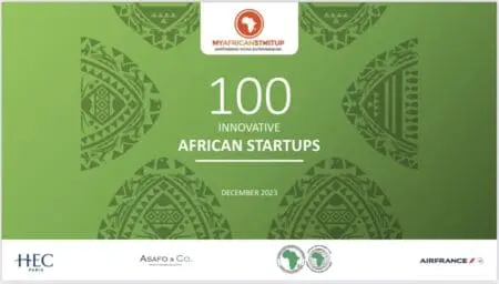 MyAfricanStartup 100, une brochure de 100 pages qui présente les innovations du continent. Cette troisième édition marque un jalon significatif d'engagement envers l'entrepreneuriat africain et s'affirme comme un baromètre de l'innovation en Afrique, soutenu par des partenaires de renom tels que la Banque africaine de développement (BAD), Asafo&Co, HEC Paris, et Air France.