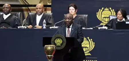 "Nous ne nous laisserons pas décourager. Nous sommes, en tant que Sud-africains, un peuple résilient. Et on ne se laissera pas intimider", a déclaré le chef de l'Etat devant les députés sud-africains réunis au Cap pour ce discours marquant le début de l'année parlementaire.