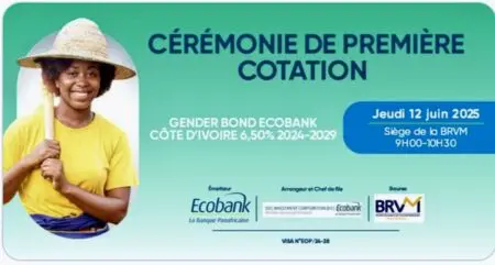 Un «Gender bond» est une obligation indexée sur le genre. D’un montant de 10 milliards de FCFA, cette obligation innovante, dénommée «Ellever Gender Bond» a été inscrite à la côte sous le code «e-coc.01.» Elle vise à financer les entreprises portées ou dirigées par des femmes ou qui fabriquent des produits uniquement destinées aux femmes, via le programme plus connu sous le nom de «ELLEVER» : «Cette cotation renforce notre engagement en faveur d’une croissance inclusive et durable. Elle ouvre la voie à d’autres instruments similaires dans la région,» a précisé Dr. Edoh Kossi Amenounve, Directeur général de la BRVM.