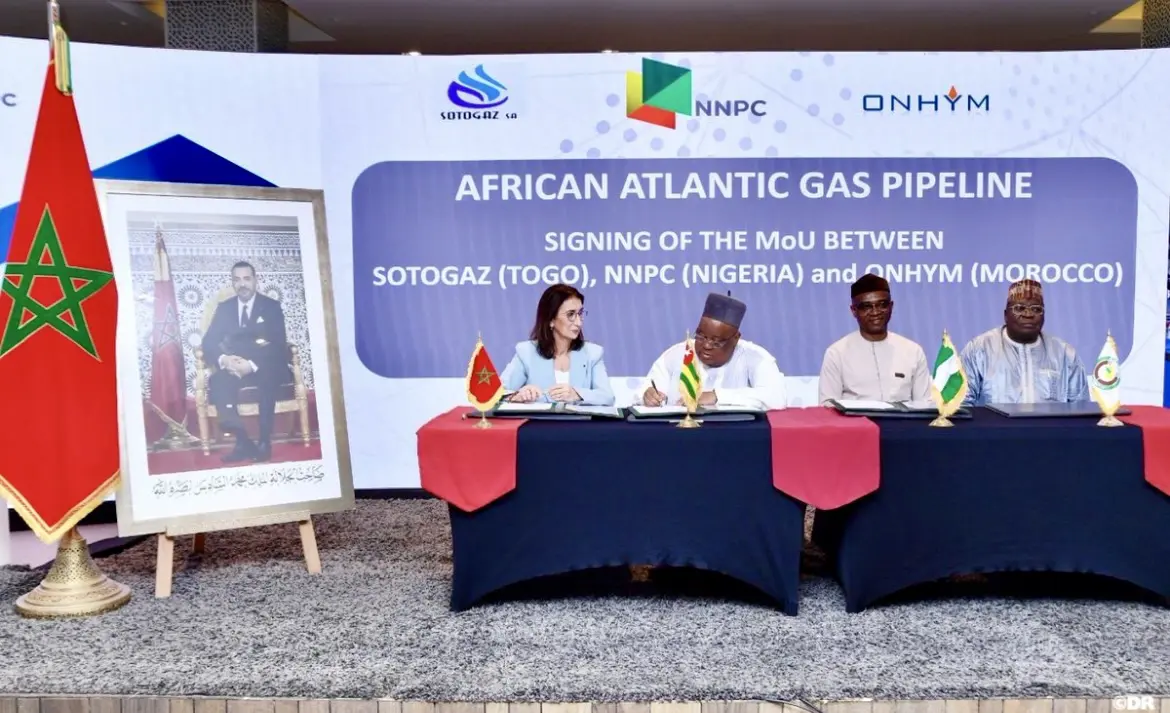 Maroc | Gazoduc africain Atlantique : Série de réunions à Rabat du Comité technique et du Comité de pilotage Un communiqué de l'Office National des Hydrocarbures et des Mines (ONHYM) indique que ces rencontres de haut niveau ont réuni les directeurs généraux (et leurs équipes) des compagnies pétrolières nationales des pays traversés par le Gazoduc africain Atlantique, ainsi que le Commissaire infrastructures, énergie et digitalisation et le Directeur de l’Energie et des Mines de la Communauté économique des Etats de l’Afrique de l’Ouest (CEDEAO), en présence des représentants du ministère de la Transition énergétique et du Développement durable, de l'Office National de l'Électricité et de l'Eau Potable (ONEE) et de l'Agence marocaine pour l'énergie durable (MASEN).