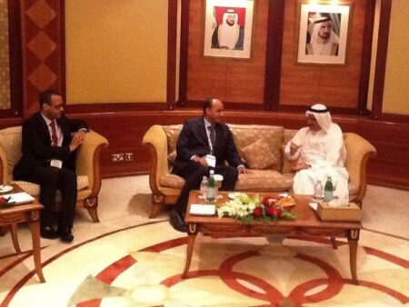 El Benna, vice-président de DP World et Mohamed Daf, PDG de la Zone franche de Nouadhibou