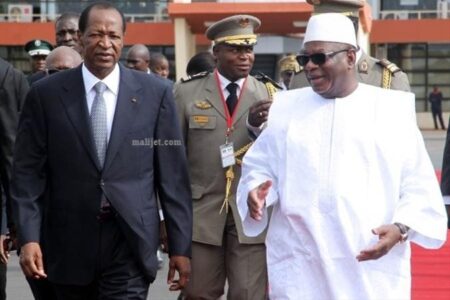 Blaise Compaoré, président du Burkina et son homologue malien ibrahim Boubacar Keïta