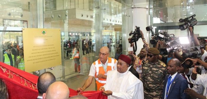 Le Président Mahamadou Issoufou lors de l’inauguration du nouvel aéroport Diori Hamani