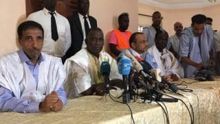 Les dirigeants de l’opposition mauritanienne après la proclamation des résultats de l’élection présidentielle du 22 juin