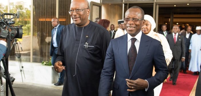 Les Présidents Roch Marc Christian Kaboré du Burkina Faso et Patrice Talon du Benin