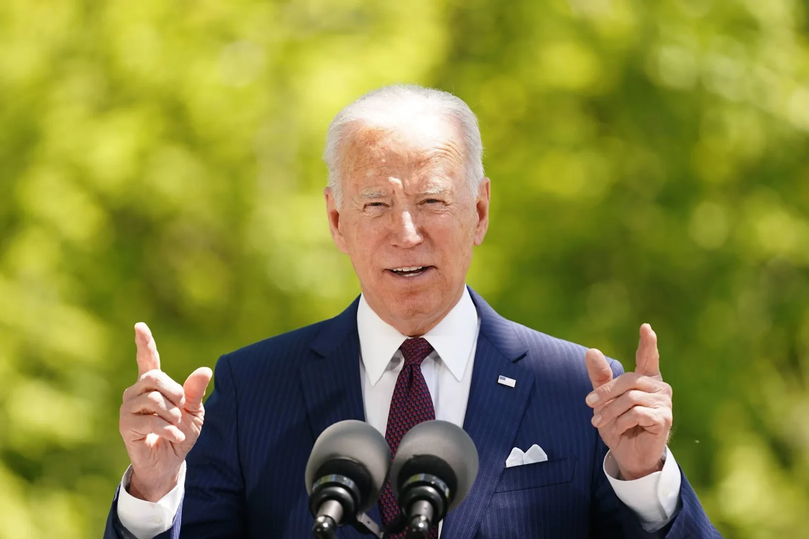 Le président Joe Biden lors de son discours pour fêter ses premiers 100 jours d’exercice