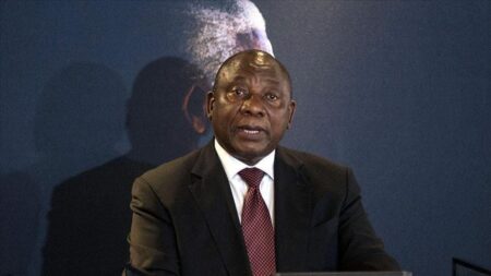 Le Président sud-africain Cyril Ramaphosa+