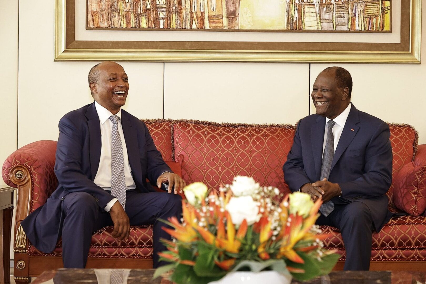 Patrice Motsepe, le Président de la CAF reçu en audience par le Président Alassane Ouattara de Côte d'Ivoire