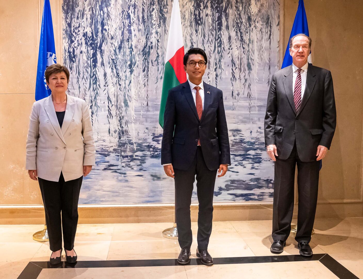 Andry Rajoelina, Kristalina Georgieva, David Malpass