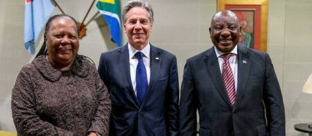 Antony Blinken, Naledi Pandor, Cyril Ramaphosa