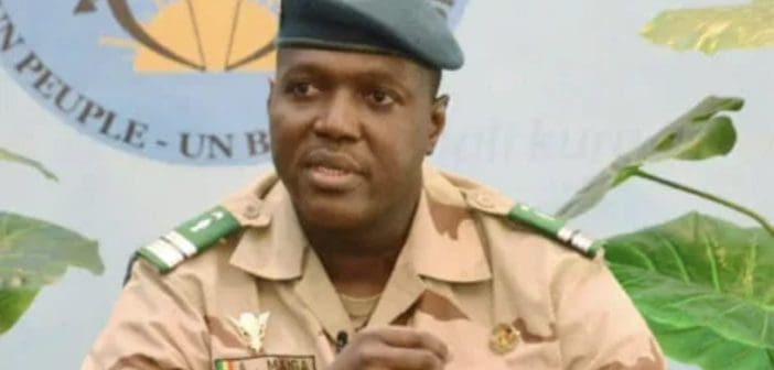 Le colonel Abdoulaye Maiga, Premier ministre par intérim et porte-parole du gouvernement malien 