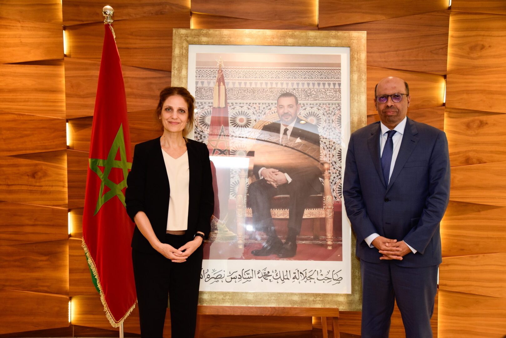 Anna Barone, représentante de la BEI au Maroc et le Président du Directoire du Crédit Agricole du Maroc, Noureddine Boutayeb