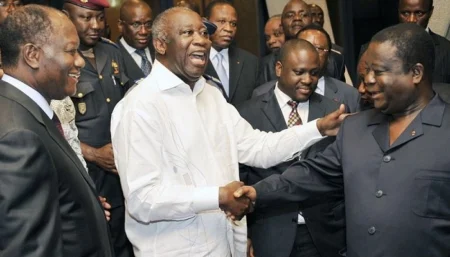 Alassane Ouattara, Laurent Gbagbo et Henri Konan Bedié