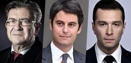 Déception et visages sombres au QG du Rassemblement national Au pavillon floral, le RN et ses alliés de LR ont sorti le grand jeu. Petits fours, vin, drapeaux français. Des centaines de journalistes venus du monde entier, très peu de personnalités politiques connues pour le moment. Les sondages varient et sont pris avec des pincettes.