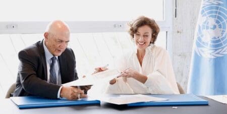 Signé par Mostafa Terrab, Président du Groupe OCP et Audrey Azoulay, Directrice générale de l’Unesco, l’accord "vient consolider une alliance construite sur une volonté partagée d’agir au plus près des enjeux africains," précise l’UM6P dans un communiqué.