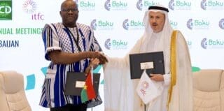 Bakou | Accord de 1 milliard de dollars entre le Burkina Faso et l’ITFC : trois secteurs stratégiques concernés L'accord a été conclu en marge des Assemblées annuelles 2026 du Groupe de la BID à Bakou, en présence de Dr. Aboubakar Nacanabo, ministre de l'Économie et des Finances du Burkina Faso, et d'Adeeb Yousuf Al Aama, Directeur général de l'ITFC.