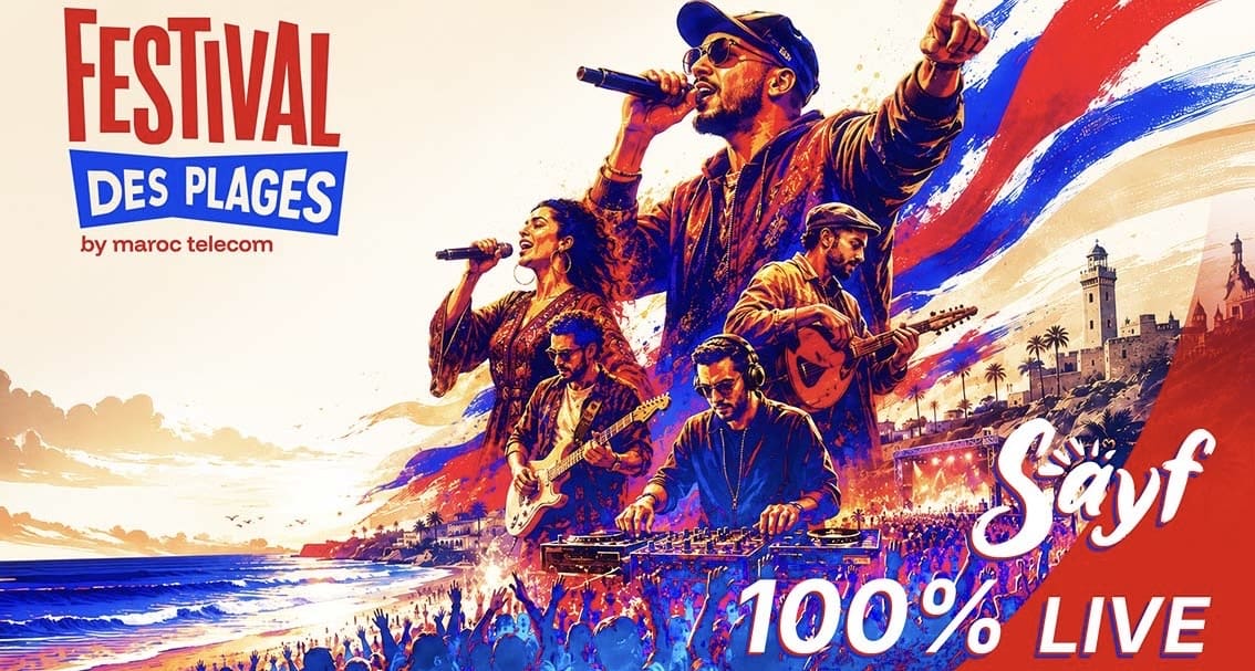Maroc | Festival des Plages 2026 : Maroc Telecom célèbre la 22ᵉ édition du plus grand concert gratuit de l’été Fidèle à sa vocation de rendre la culture accessible au plus grand nombre, cette nouvelle édition proposera une programmation riche et éclectique réunissant les plus grands noms de la scène nationale et arabe. Hip-hop, rap, Aïta, Chaâbi, chanson marocaine contemporaine, Raï, Reggada, pop arabe, variété levantine ainsi que des groupes folkloriques et locaux rythmeront cette grande fête musicale.