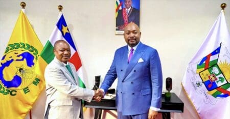 Mercredi 19 août, le ministre centrafricain des Finances et du Budget, Hervé Ndoba, a reçu une délégation de Bange Bank conduite par le président de son conseil d’administration, Martin Crisanto Ebe Mba ​.